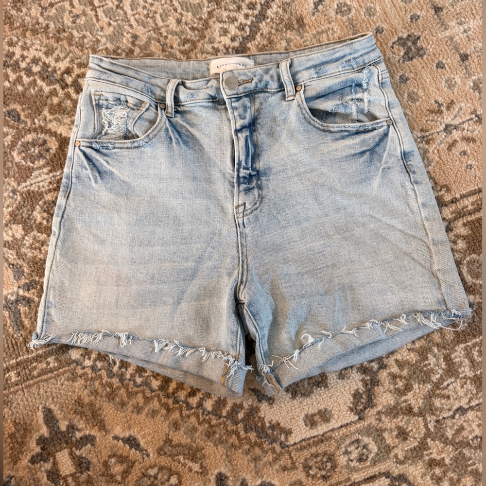 Stylish Light Blue Distressed Women's Shorts
